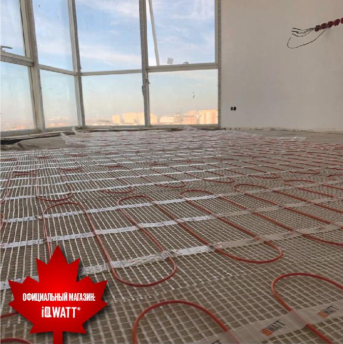 Тонкий самоклеящийся греющий мат IQ FLOOR MAT 150 Вт/м.кв - 9,0м²